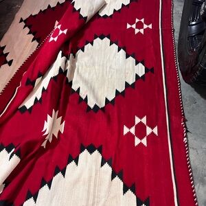 Native American design Red/Black/Cream Large Living Room Floor Rug 10’